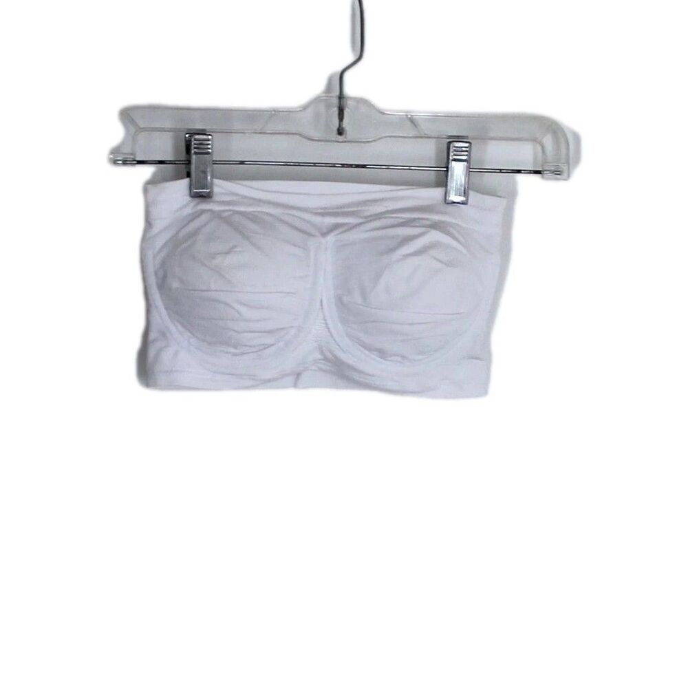 Rhonda Shear Bandeau Bra With Removable Pads White NWOT NOS Size Medium